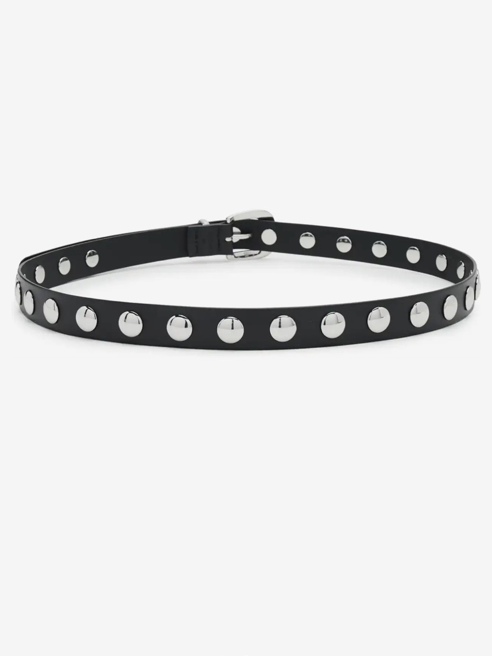 Madewell Clean Western Studded Leather Belt Black Silver Medium 29-31” - Picture 7 of 12